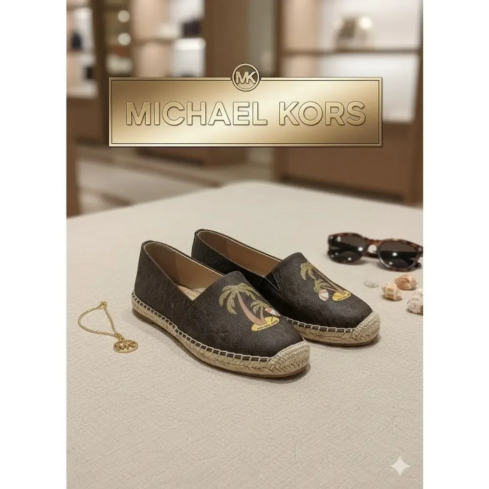 Michael Kors Palm Tree Espadrilles Slip On Shoes Sz. 6
